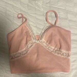 LACE PINK TANK TOP FROM AMAZON SIZE SMALL